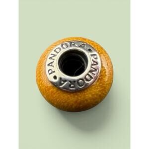 PANDORA Pan Amarelo Light Wood Charm Bead 925 ALE #790705 Retired